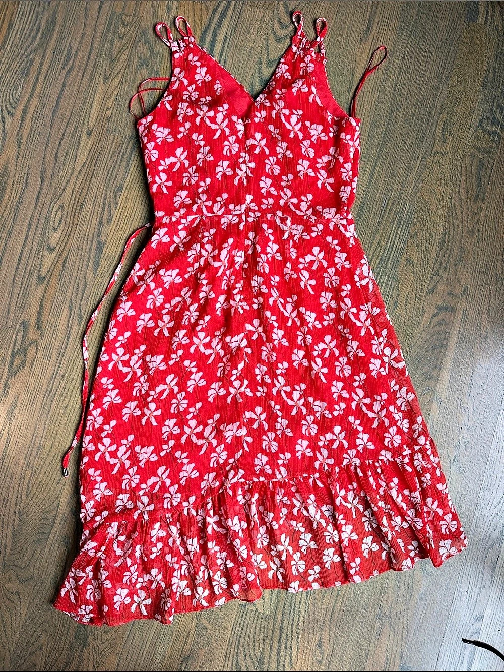 adelyn rae Floral Maxi Dress in Red & White Size Small Like New